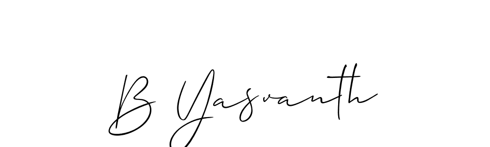 How to make B Yasvanth name signature. Use Allison_Script style for creating short signs online. This is the latest handwritten sign. B Yasvanth signature style 2 images and pictures png