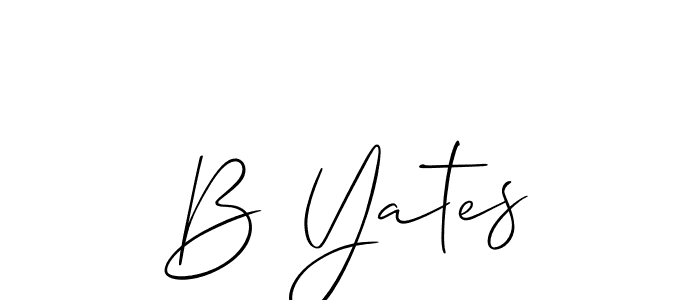 Make a beautiful signature design for name B Yates. With this signature (Allison_Script) style, you can create a handwritten signature for free. B Yates signature style 2 images and pictures png