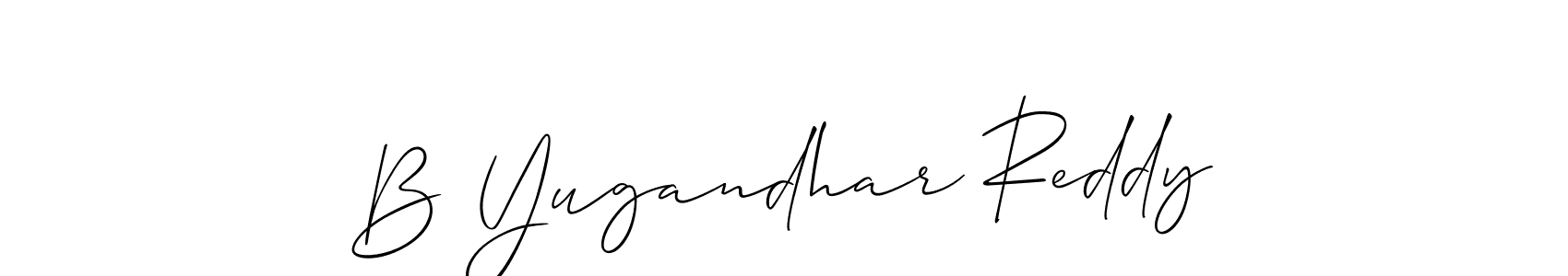 You should practise on your own different ways (Allison_Script) to write your name (B Yugandhar Reddy) in signature. don't let someone else do it for you. B Yugandhar Reddy signature style 2 images and pictures png