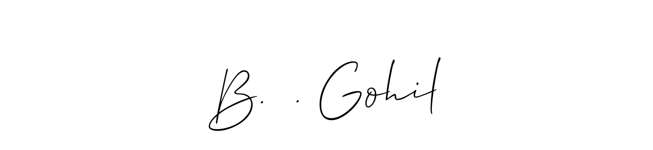 The best way (Allison_Script) to make a short signature is to pick only two or three words in your name. The name B. આ. Gohil include a total of six letters. For converting this name. B. આ. Gohil signature style 2 images and pictures png