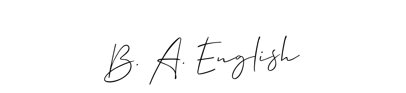 Make a beautiful signature design for name B. A. English. Use this online signature maker to create a handwritten signature for free. B. A. English signature style 2 images and pictures png