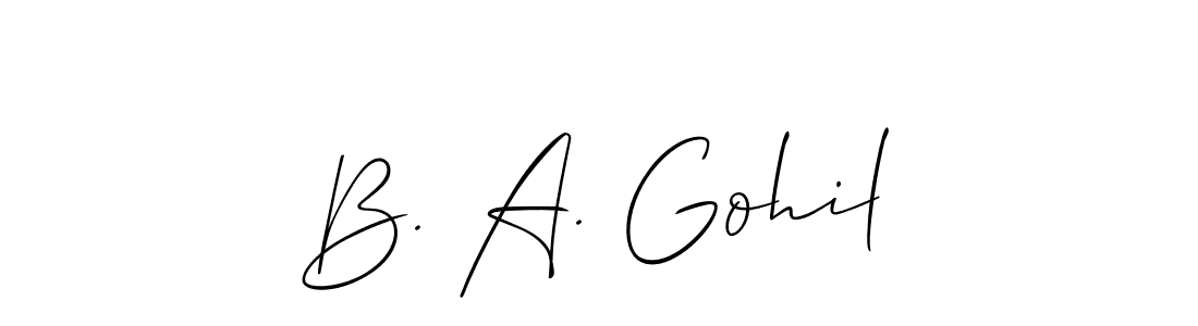 Also we have B. A. Gohil name is the best signature style. Create professional handwritten signature collection using Allison_Script autograph style. B. A. Gohil signature style 2 images and pictures png