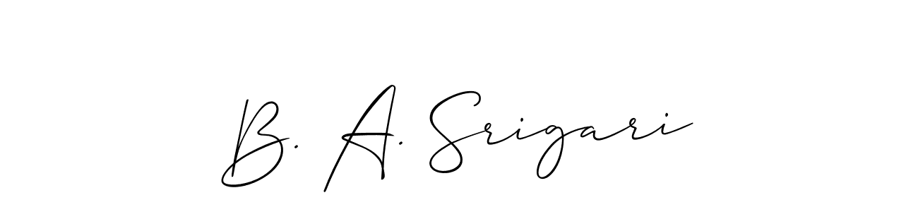 You should practise on your own different ways (Allison_Script) to write your name (B. A. Srigari) in signature. don't let someone else do it for you. B. A. Srigari signature style 2 images and pictures png