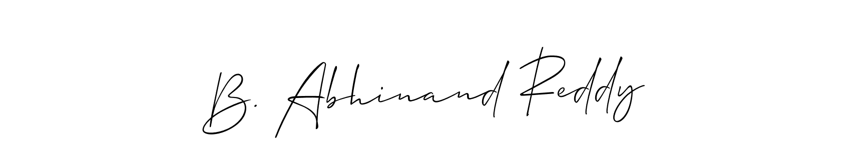 You should practise on your own different ways (Allison_Script) to write your name (B. Abhinand Reddy) in signature. don't let someone else do it for you. B. Abhinand Reddy signature style 2 images and pictures png