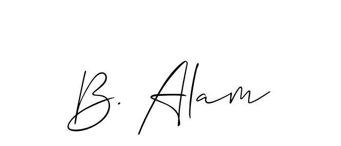 Make a short B. Alam signature style. Manage your documents anywhere anytime using Allison_Script. Create and add eSignatures, submit forms, share and send files easily. B. Alam signature style 2 images and pictures png