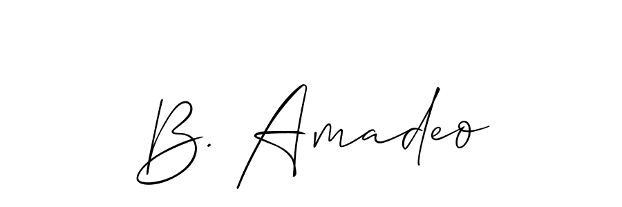 Use a signature maker to create a handwritten signature online. With this signature software, you can design (Allison_Script) your own signature for name B. Amadeo. B. Amadeo signature style 2 images and pictures png