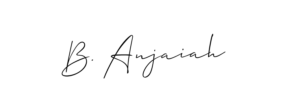 The best way (Allison_Script) to make a short signature is to pick only two or three words in your name. The name B. Anjaiah include a total of six letters. For converting this name. B. Anjaiah signature style 2 images and pictures png