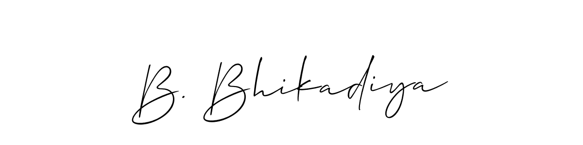 B. Bhikadiya stylish signature style. Best Handwritten Sign (Allison_Script) for my name. Handwritten Signature Collection Ideas for my name B. Bhikadiya. B. Bhikadiya signature style 2 images and pictures png