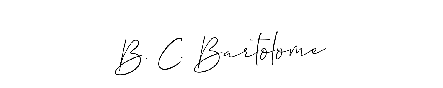 Make a beautiful signature design for name B. C. Bartolome. With this signature (Allison_Script) style, you can create a handwritten signature for free. B. C. Bartolome signature style 2 images and pictures png