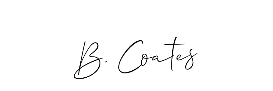 Allison_Script is a professional signature style that is perfect for those who want to add a touch of class to their signature. It is also a great choice for those who want to make their signature more unique. Get B. Coates name to fancy signature for free. B. Coates signature style 2 images and pictures png