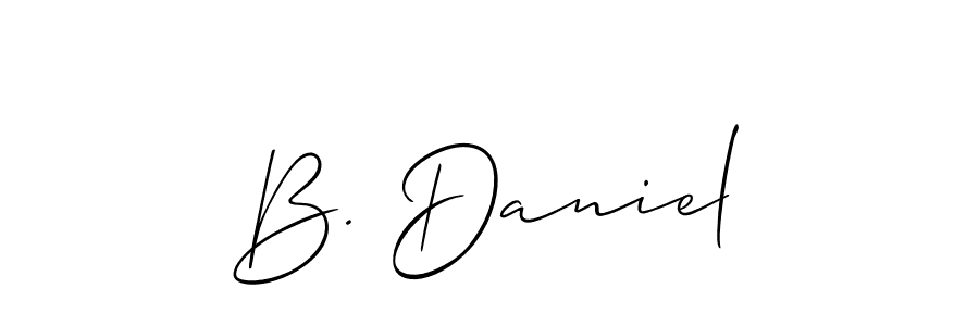 The best way (Allison_Script) to make a short signature is to pick only two or three words in your name. The name B. Daniel include a total of six letters. For converting this name. B. Daniel signature style 2 images and pictures png