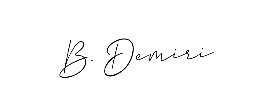 Allison_Script is a professional signature style that is perfect for those who want to add a touch of class to their signature. It is also a great choice for those who want to make their signature more unique. Get B. Demiri name to fancy signature for free. B. Demiri signature style 2 images and pictures png