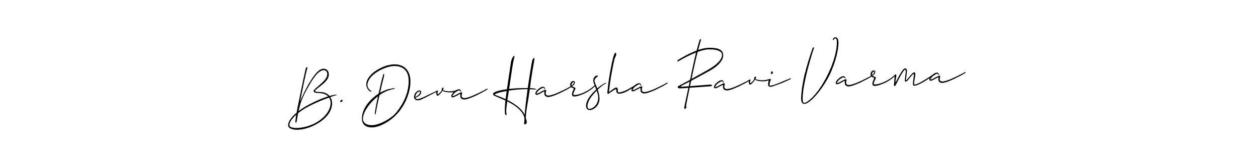 Allison_Script is a professional signature style that is perfect for those who want to add a touch of class to their signature. It is also a great choice for those who want to make their signature more unique. Get B. Deva Harsha Ravi Varma name to fancy signature for free. B. Deva Harsha Ravi Varma signature style 2 images and pictures png