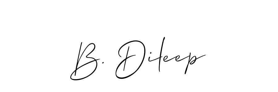 It looks lik you need a new signature style for name B. Dileep. Design unique handwritten (Allison_Script) signature with our free signature maker in just a few clicks. B. Dileep signature style 2 images and pictures png