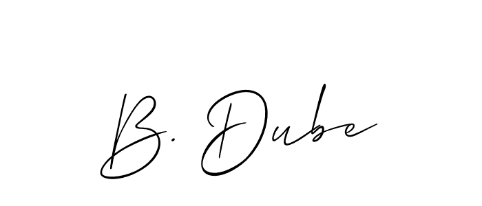 Make a beautiful signature design for name B. Dube. With this signature (Allison_Script) style, you can create a handwritten signature for free. B. Dube signature style 2 images and pictures png