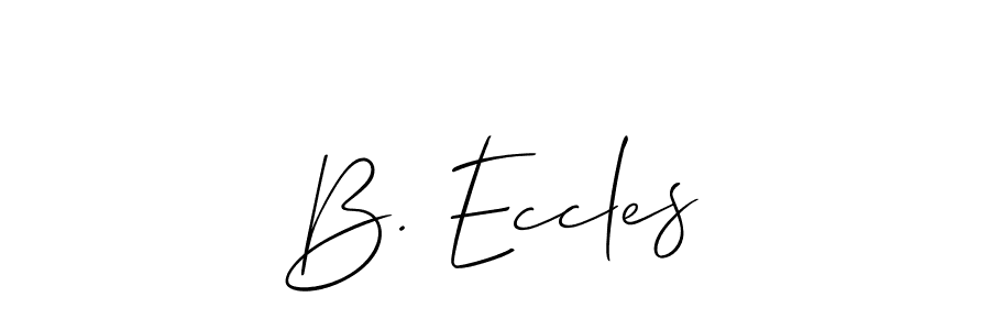 How to Draw B. Eccles signature style? Allison_Script is a latest design signature styles for name B. Eccles. B. Eccles signature style 2 images and pictures png