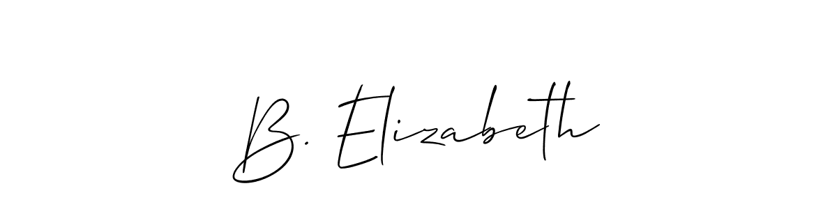 if you are searching for the best signature style for your name B. Elizabeth. so please give up your signature search. here we have designed multiple signature styles  using Allison_Script. B. Elizabeth signature style 2 images and pictures png