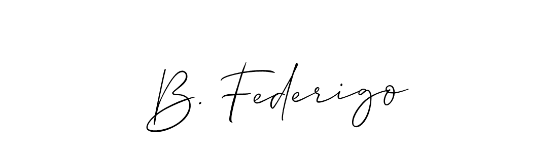 Also we have B. Federigo name is the best signature style. Create professional handwritten signature collection using Allison_Script autograph style. B. Federigo signature style 2 images and pictures png