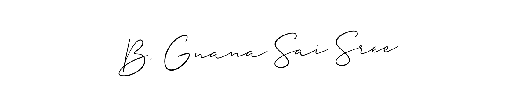 How to make B. Gnana Sai Sree name signature. Use Allison_Script style for creating short signs online. This is the latest handwritten sign. B. Gnana Sai Sree signature style 2 images and pictures png