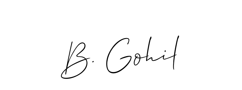 Make a beautiful signature design for name B. Gohil. With this signature (Allison_Script) style, you can create a handwritten signature for free. B. Gohil signature style 2 images and pictures png