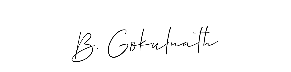 Design your own signature with our free online signature maker. With this signature software, you can create a handwritten (Allison_Script) signature for name B. Gokulnath. B. Gokulnath signature style 2 images and pictures png