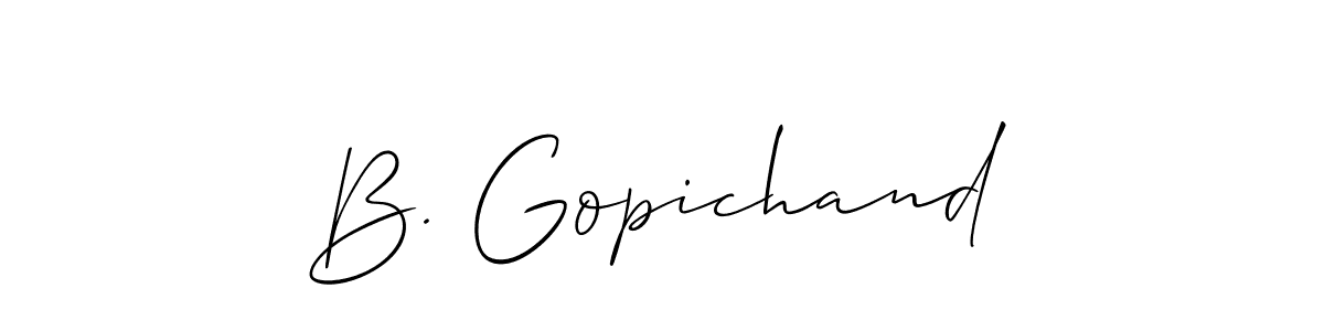 How to make B. Gopichand name signature. Use Allison_Script style for creating short signs online. This is the latest handwritten sign. B. Gopichand signature style 2 images and pictures png