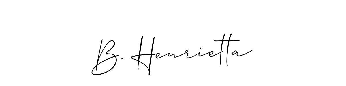 Make a short B. Henrietta signature style. Manage your documents anywhere anytime using Allison_Script. Create and add eSignatures, submit forms, share and send files easily. B. Henrietta signature style 2 images and pictures png