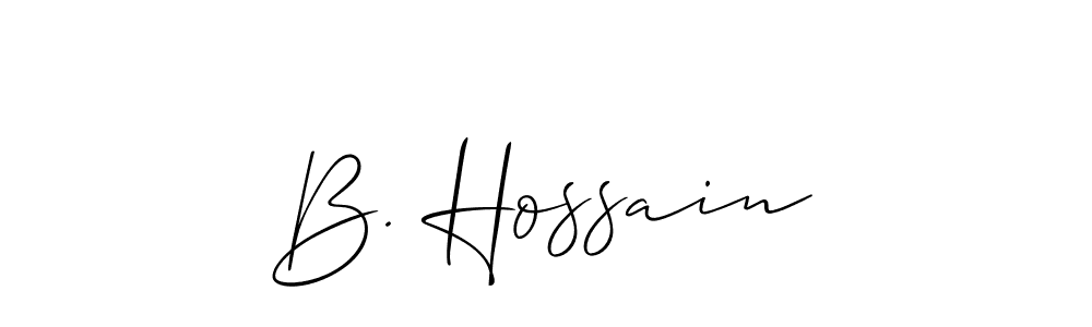 Make a beautiful signature design for name B. Hossain. With this signature (Allison_Script) style, you can create a handwritten signature for free. B. Hossain signature style 2 images and pictures png