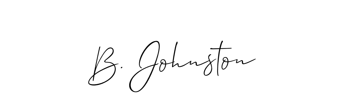 Use a signature maker to create a handwritten signature online. With this signature software, you can design (Allison_Script) your own signature for name B. Johnston. B. Johnston signature style 2 images and pictures png