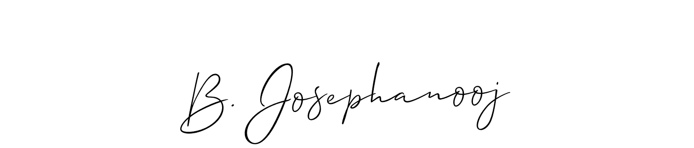 The best way (Allison_Script) to make a short signature is to pick only two or three words in your name. The name B. Josephanooj include a total of six letters. For converting this name. B. Josephanooj signature style 2 images and pictures png