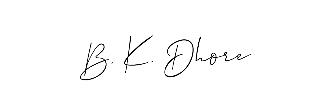 How to make B. K. Dhore signature? Allison_Script is a professional autograph style. Create handwritten signature for B. K. Dhore name. B. K. Dhore signature style 2 images and pictures png