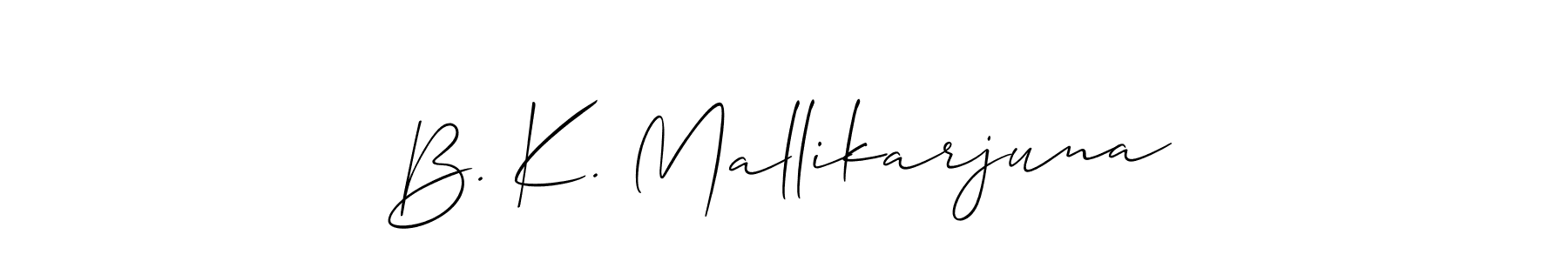 Make a beautiful signature design for name B. K. Mallikarjuna. With this signature (Allison_Script) style, you can create a handwritten signature for free. B. K. Mallikarjuna signature style 2 images and pictures png