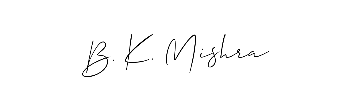 Make a beautiful signature design for name B. K. Mishra. With this signature (Allison_Script) style, you can create a handwritten signature for free. B. K. Mishra signature style 2 images and pictures png