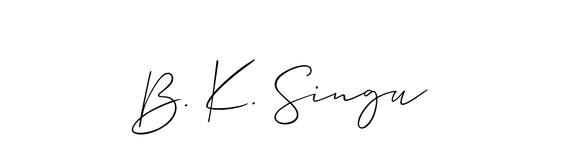 Make a beautiful signature design for name B. K. Singu. With this signature (Allison_Script) style, you can create a handwritten signature for free. B. K. Singu signature style 2 images and pictures png