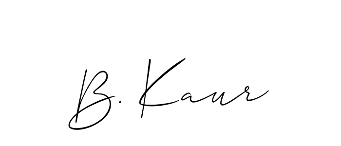 Use a signature maker to create a handwritten signature online. With this signature software, you can design (Allison_Script) your own signature for name B. Kaur. B. Kaur signature style 2 images and pictures png