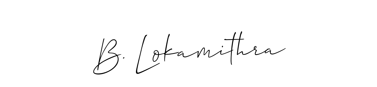 B. Lokamithra stylish signature style. Best Handwritten Sign (Allison_Script) for my name. Handwritten Signature Collection Ideas for my name B. Lokamithra. B. Lokamithra signature style 2 images and pictures png