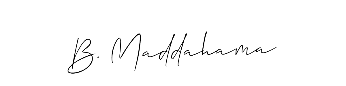 Design your own signature with our free online signature maker. With this signature software, you can create a handwritten (Allison_Script) signature for name B. Maddahama. B. Maddahama signature style 2 images and pictures png