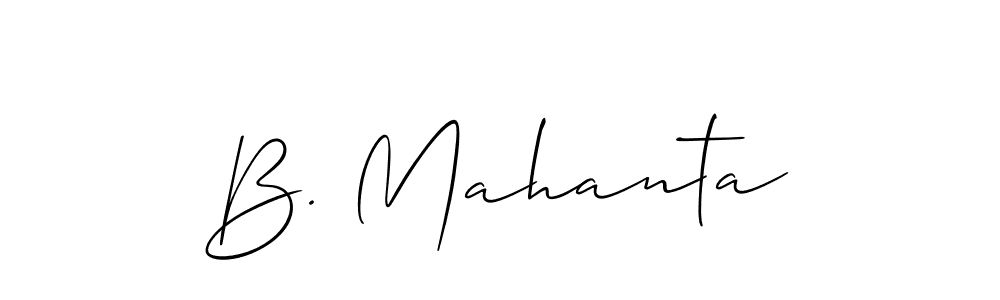 How to make B. Mahanta name signature. Use Allison_Script style for creating short signs online. This is the latest handwritten sign. B. Mahanta signature style 2 images and pictures png