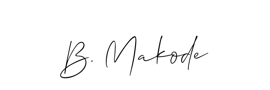 You should practise on your own different ways (Allison_Script) to write your name (B. Makode) in signature. don't let someone else do it for you. B. Makode signature style 2 images and pictures png
