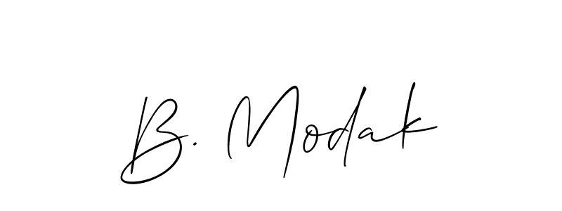 if you are searching for the best signature style for your name B. Modak. so please give up your signature search. here we have designed multiple signature styles  using Allison_Script. B. Modak signature style 2 images and pictures png