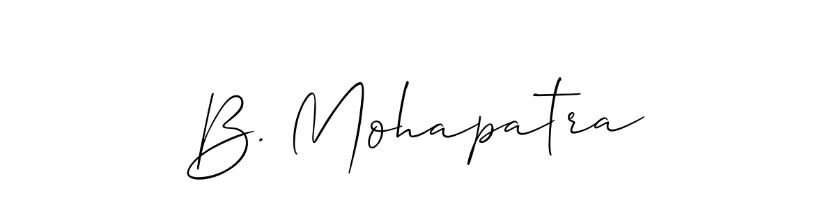 The best way (Allison_Script) to make a short signature is to pick only two or three words in your name. The name B. Mohapatra include a total of six letters. For converting this name. B. Mohapatra signature style 2 images and pictures png