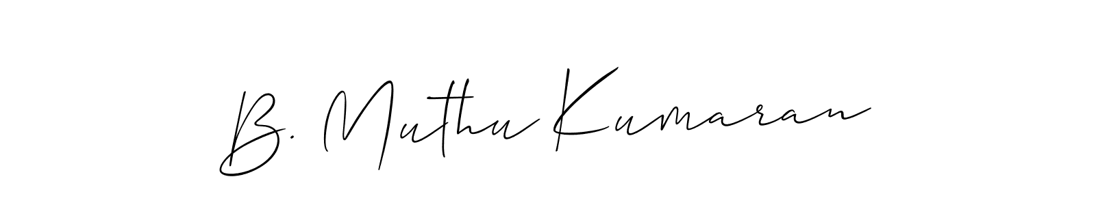 You should practise on your own different ways (Allison_Script) to write your name (B. Muthu Kumaran) in signature. don't let someone else do it for you. B. Muthu Kumaran signature style 2 images and pictures png