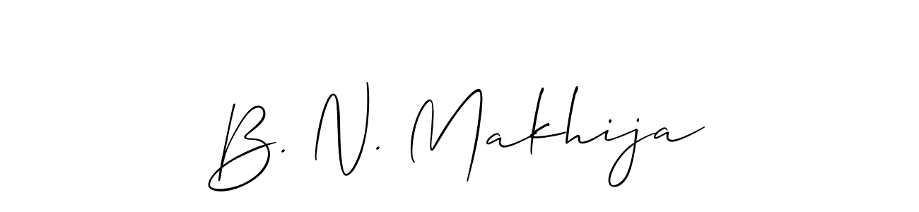 This is the best signature style for the B. N. Makhija name. Also you like these signature font (Allison_Script). Mix name signature. B. N. Makhija signature style 2 images and pictures png