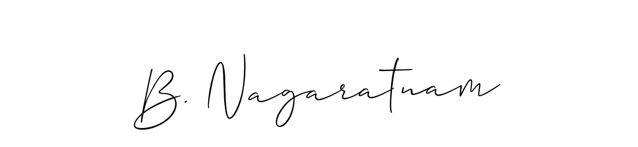 Also You can easily find your signature by using the search form. We will create B. Nagaratnam name handwritten signature images for you free of cost using Allison_Script sign style. B. Nagaratnam signature style 2 images and pictures png