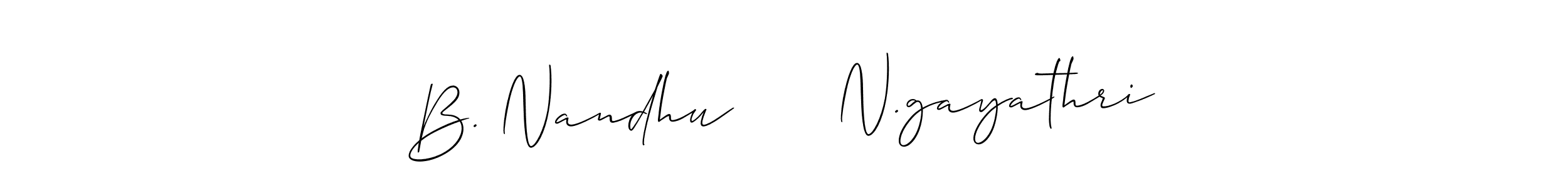 Best and Professional Signature Style for B. Nandhu      N.gayathri. Allison_Script Best Signature Style Collection. B. Nandhu      N.gayathri signature style 2 images and pictures png