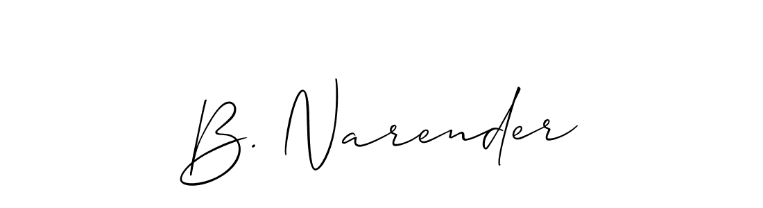 You should practise on your own different ways (Allison_Script) to write your name (B. Narender) in signature. don't let someone else do it for you. B. Narender signature style 2 images and pictures png