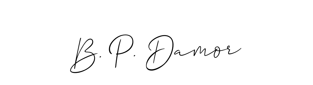 Use a signature maker to create a handwritten signature online. With this signature software, you can design (Allison_Script) your own signature for name B. P. Damor. B. P. Damor signature style 2 images and pictures png