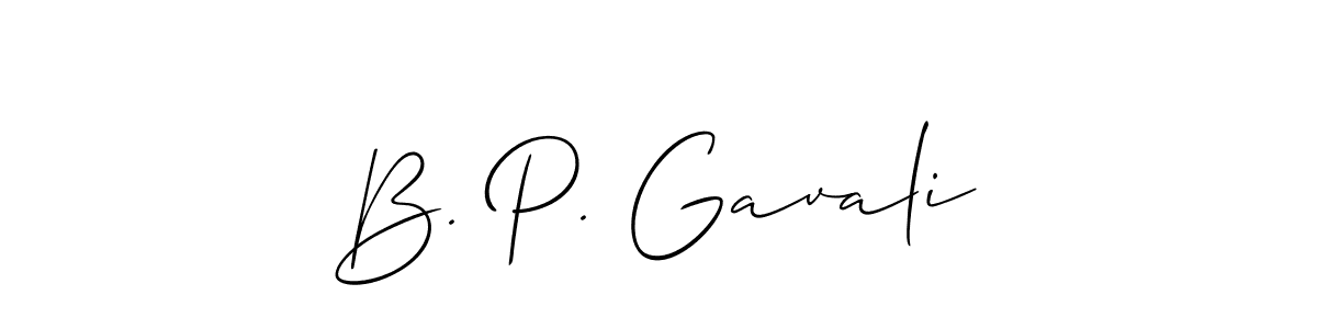 Allison_Script is a professional signature style that is perfect for those who want to add a touch of class to their signature. It is also a great choice for those who want to make their signature more unique. Get B. P. Gavali name to fancy signature for free. B. P. Gavali signature style 2 images and pictures png