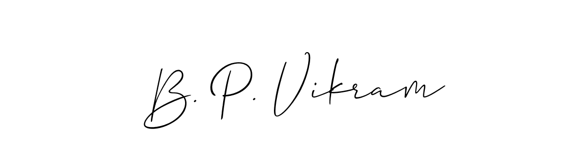 Make a beautiful signature design for name B. P. Vikram. With this signature (Allison_Script) style, you can create a handwritten signature for free. B. P. Vikram signature style 2 images and pictures png