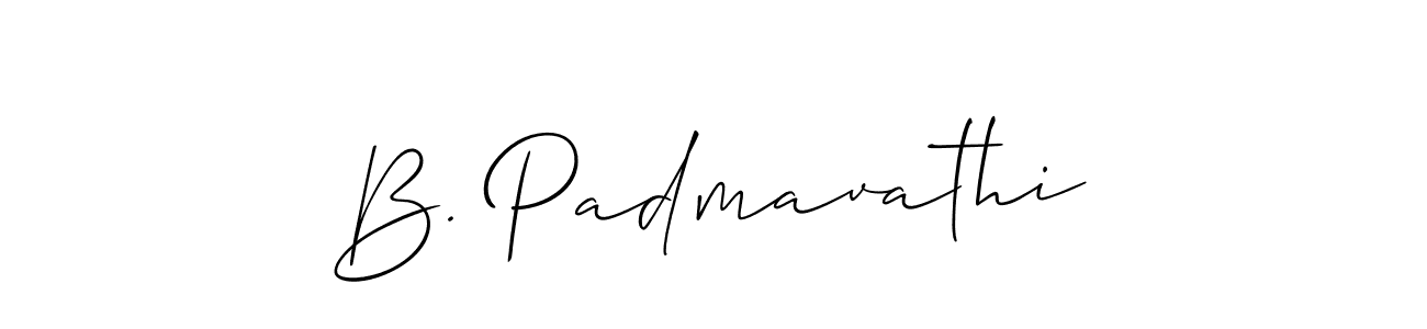 It looks lik you need a new signature style for name B. Padmavathi. Design unique handwritten (Allison_Script) signature with our free signature maker in just a few clicks. B. Padmavathi signature style 2 images and pictures png